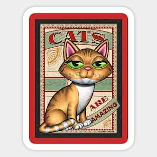 Cute Yellow Tabby Kitty on Cats are Amazing Sticker